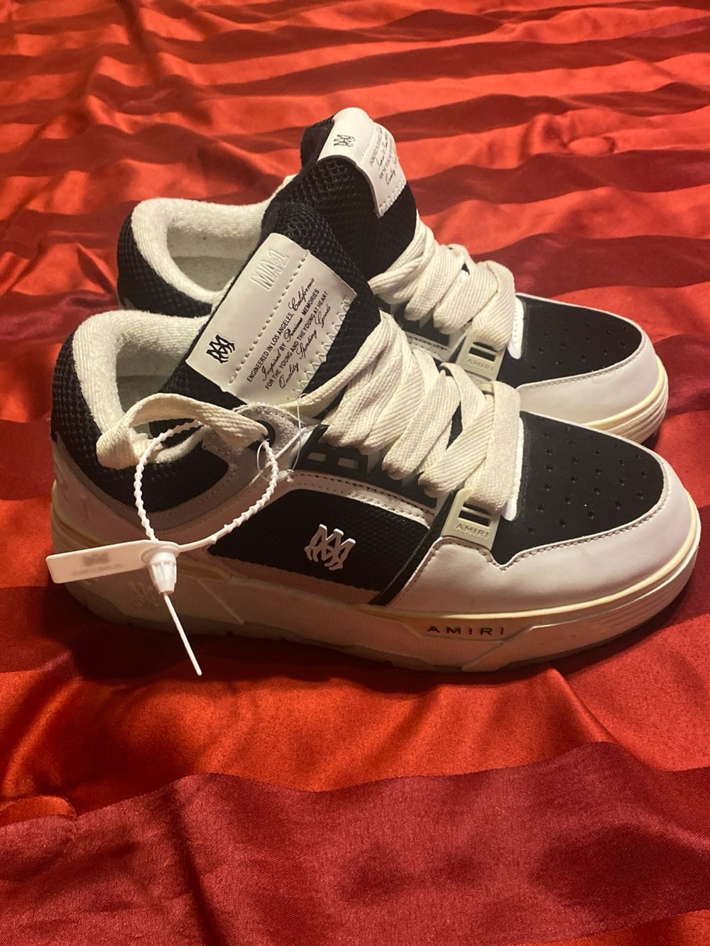 AMIRI White and Black Low-Top Sneakers